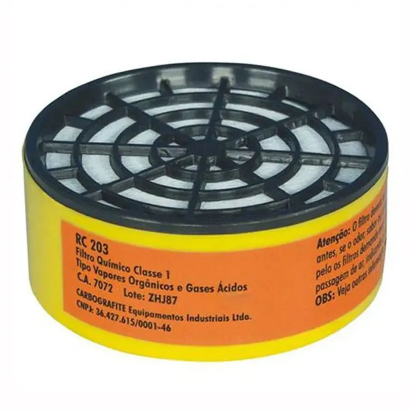 Filtro RC 203 P/ Respirador CG 306 CA 7072 – Carbografite