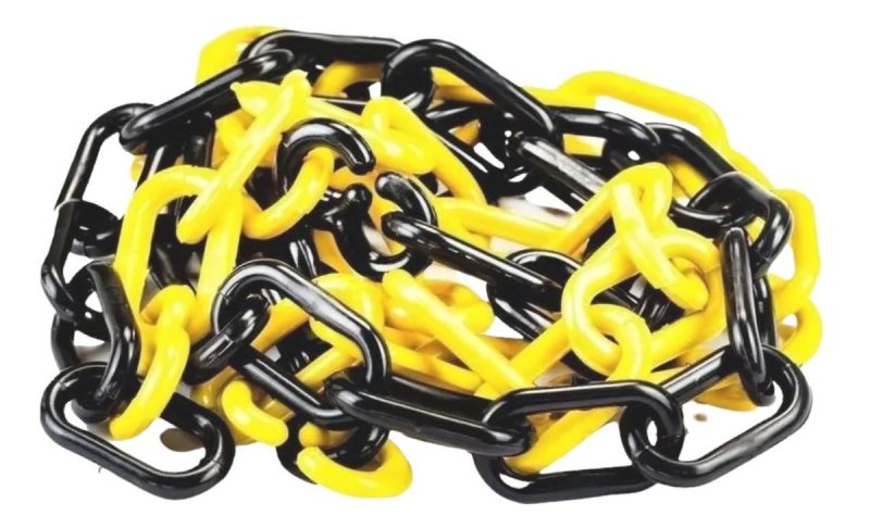 Corrente Plástica Elo Grande Amarelo/Preto Pct c/ 25M – Kteli