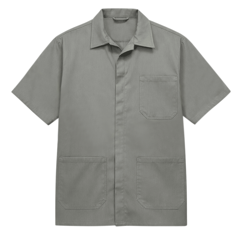 Jaleco Manga Curta Cinza Uniforme
