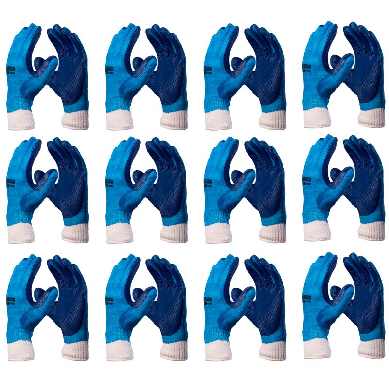 Luva de Segurança Gladiador Azul CA 8082 Kit 12 Pares – Danny