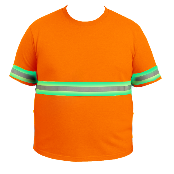 Camiseta Plus Size Laranja Manga Curta Faixa Refletiva - Uniforme