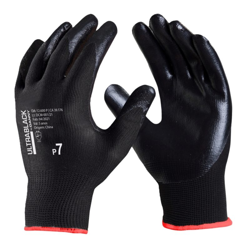 Luva Nylon Com Banho Nitrílico Ultrablack Unidade CA 39176 – Danny