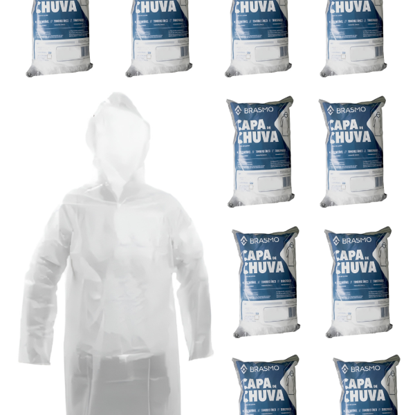 Capa de Chuva descartável Kit 10 Unid - Brasmo