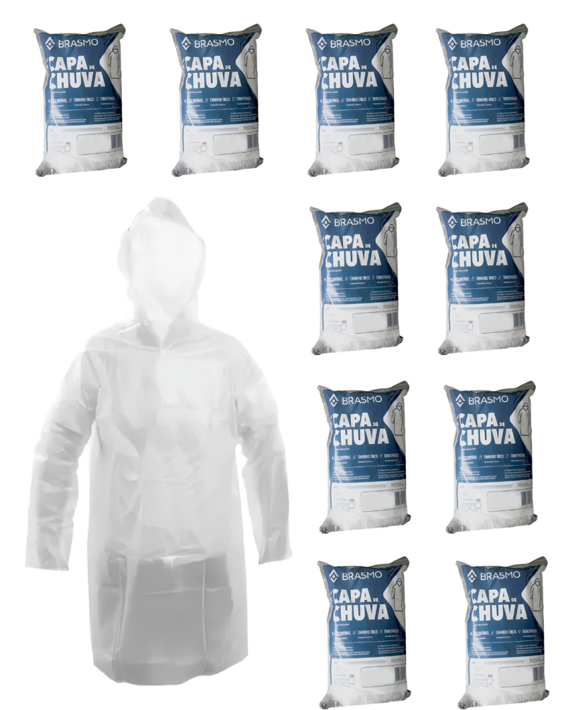 Capa de Chuva descartável Kit 10 Unid – Brasmo