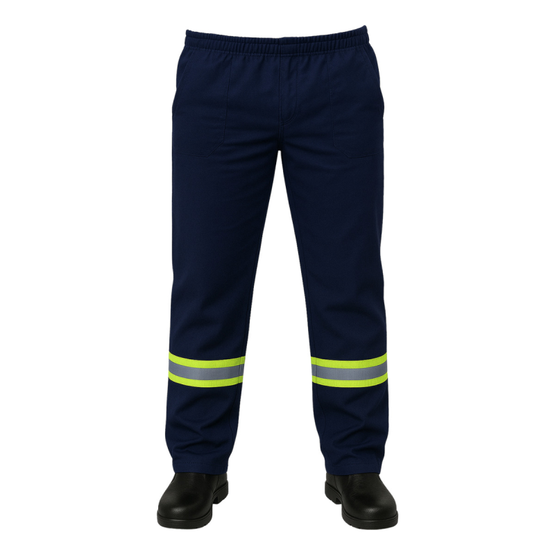 Calça Azul Marinho Faixa Refletiva Uniforme