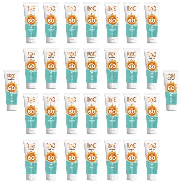 Protetor Solar Fator 60 Uva Uvb 120g Luvex Kit 30 Unid