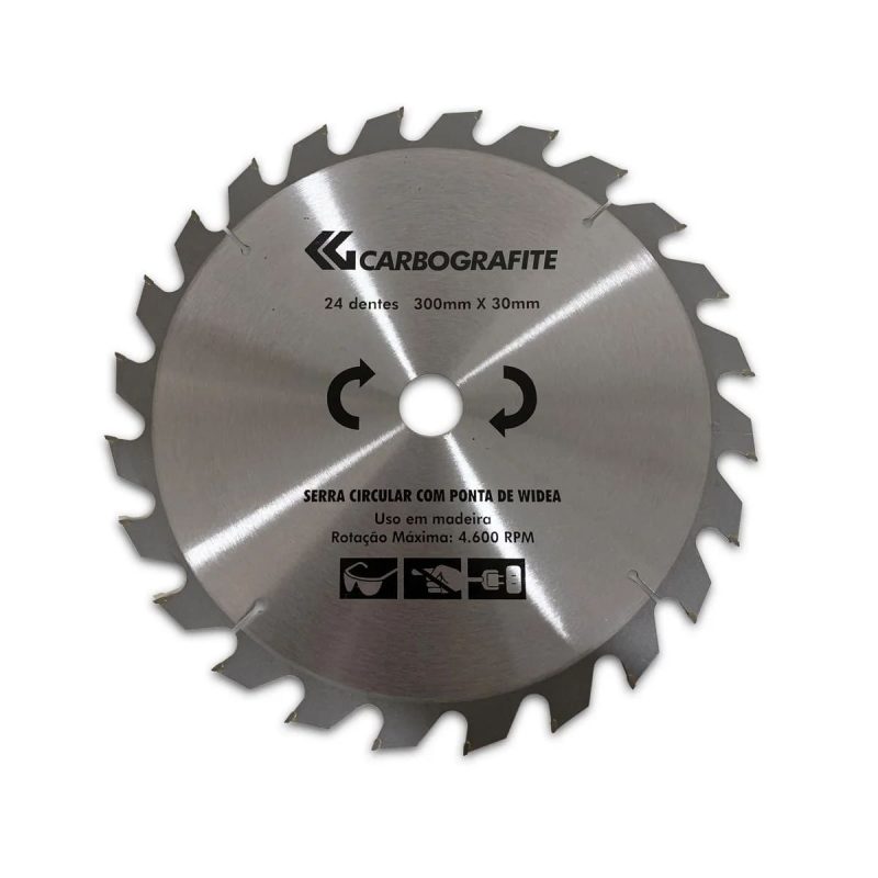 Serra Circular Para Madeira 300 X 30mm – 24 Dentes – Carbografite